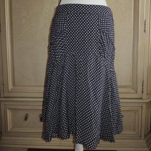 SOLD!!! Vintage Navy/White Heart Print Midi Skirt Size 2/4